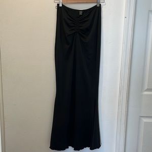 SHEIN SXY Ruched Front Mermaid Hem Skirt in Black Ankle length